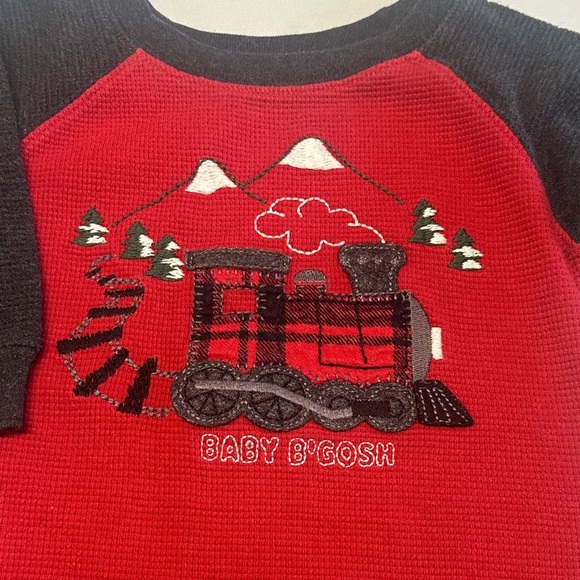 OshKosh B'gosh - Red and Black Infant waffle knit Bodysuit - Picture 3 of 3
